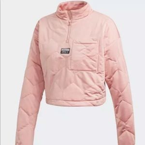 Adidas Womens Cropped Pink Sweatshirt NEW